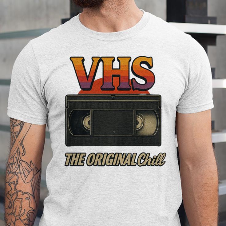 VHS Tape Nostalgia Old School Technology Humor Premium Unisex Jersey T-Shirt