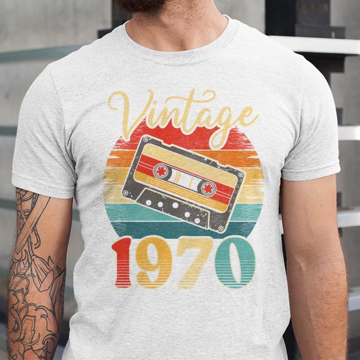Vintage 1970 Retro Cassette Tape 70s Born Nostalgia Birthday Unisex Jersey T-Shirt