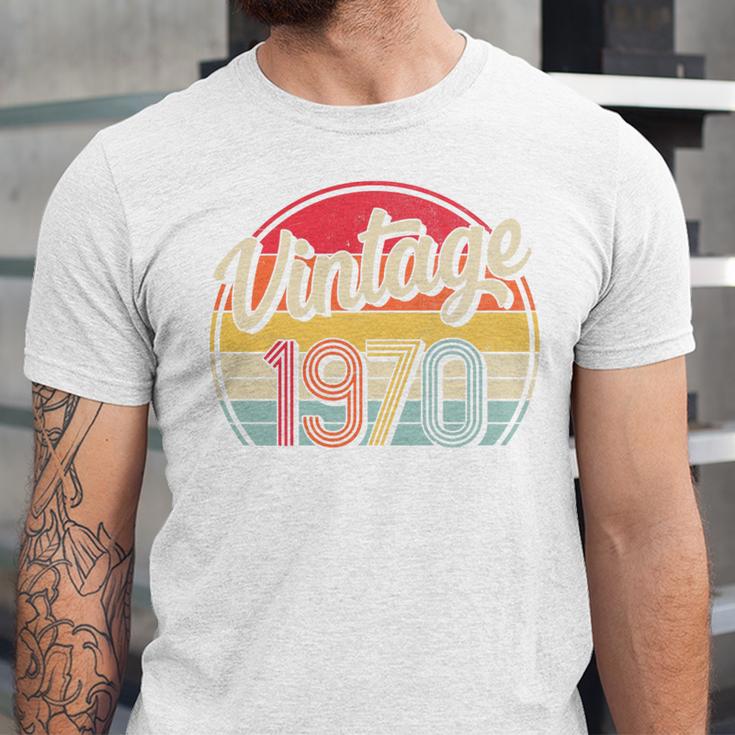 Vintage 1970 Retro Style 70's Born Nostalgia Vibe Birthday Premium Tri-Blend Unisex Jersey T-Shirt
