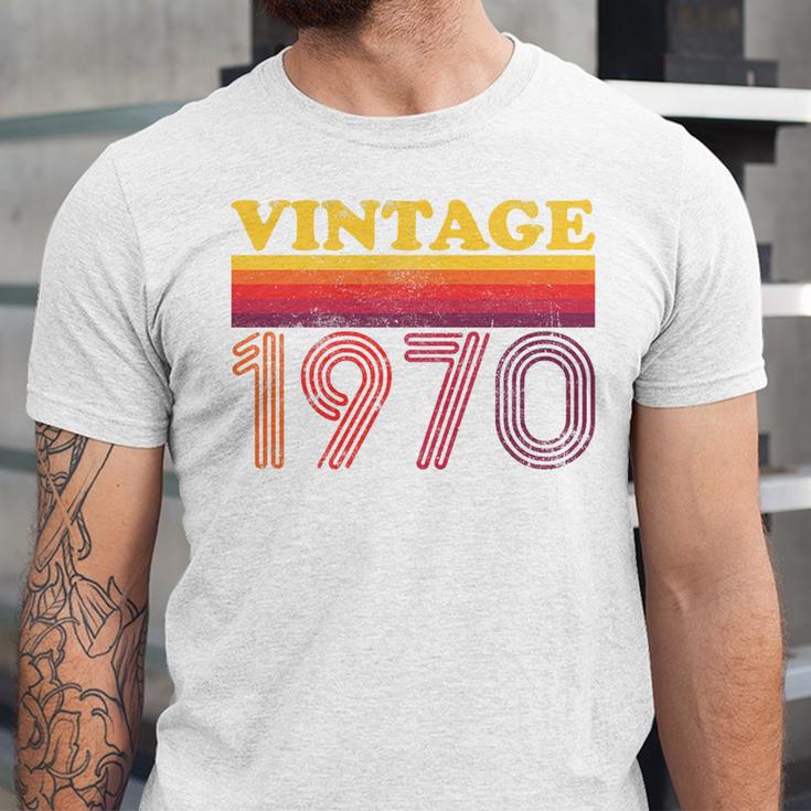 Vintage 1970 Retro Style 70's Born Nostalgia Vibes Birthday Premium Tri-Blend Unisex Jersey T-Shirt