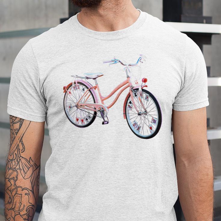 Vintage Bicycle With Playing Cards Nostalgia Unisex Jersey T-Shirt Vintage Bicycle With Playing Cards Nostalgia Unisex Jersey T-Shirt