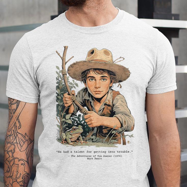Vintage Children's Books The Adventures Of Tom Sawyer 1876 Unisex Jersey T-Shirt Vintage Children's Books The Adventures Of Tom Sawyer 1876 Unisex Jersey T-Shirt
