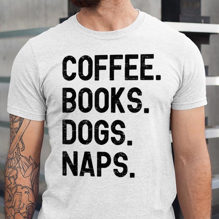 Vintage Coffee Books Dogs Naps Retro Unisex Jersey T-Shirt Vintage Coffee Books Dogs Naps Retro Unisex Jersey T-Shirt
