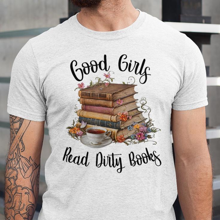 Vintage Fantasy Romance Lover Good Girls Read Dirty Books Unisex Jersey T-Shirt