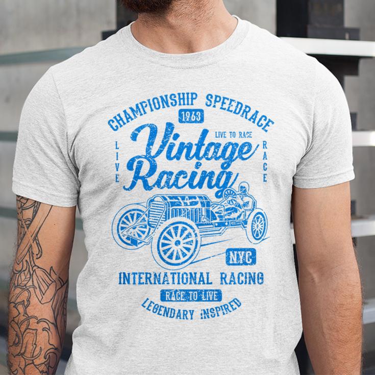 Vintage Racing Automotive Nostalgia Distressed Car Premium Tri-Blend Unisex Jersey T-Shirt