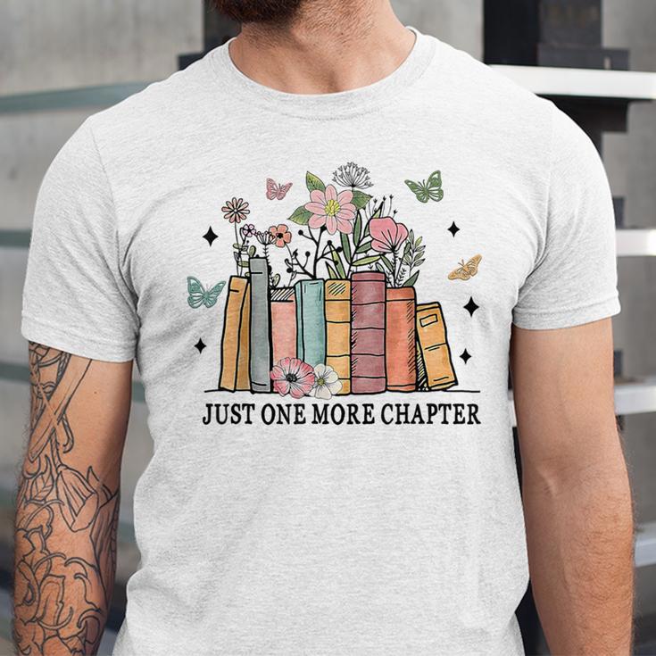 Wildflower Floral Book Just One More Chapter Unisex Jersey T-Shirt Wildflower Floral Book Just One More Chapter Unisex Jersey T-Shirt