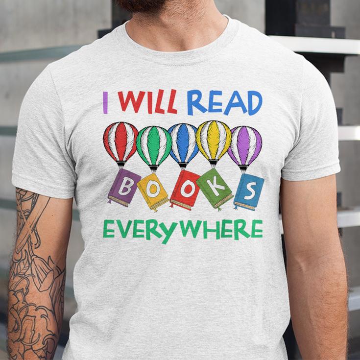 I Will Read Books Everywhere Across America Child Readers Unisex Jersey T-Shirt