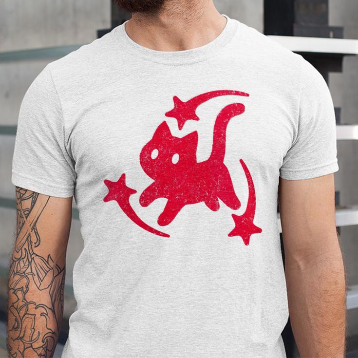 Yk2 Grunge Scary Cat With Shooting Stars 90s Nostalgia Unisex Jersey T-Shirt