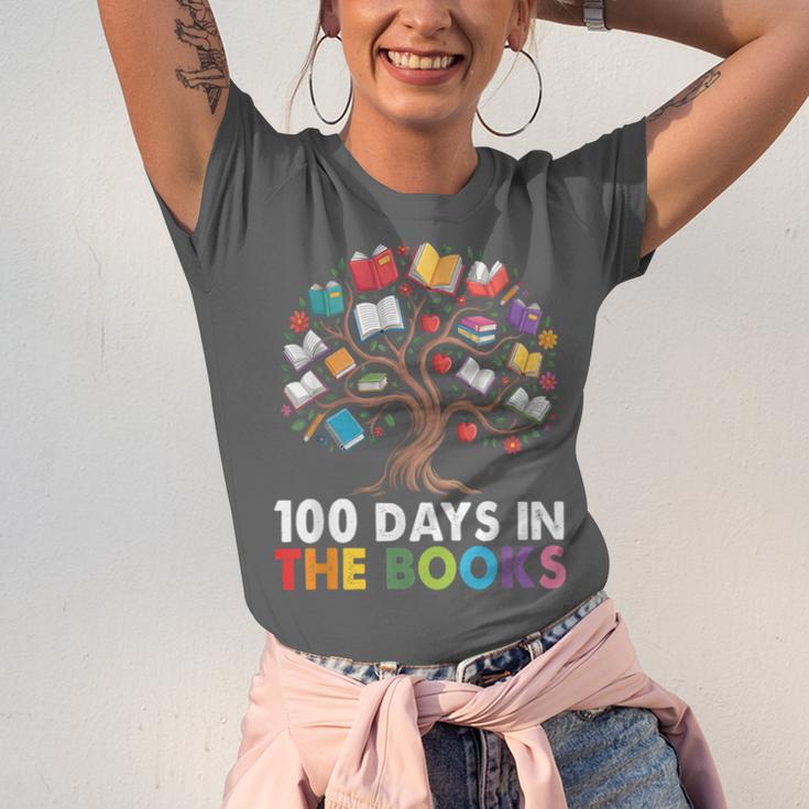 100 Days In The Books Reading Teachers Librarians School Unisex Jersey T-Shirt