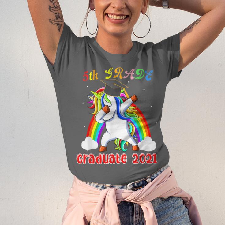 5th Grade Graduate Class 2021 Dabbing Unicorn Graduation Unisex Jersey T-Shirt