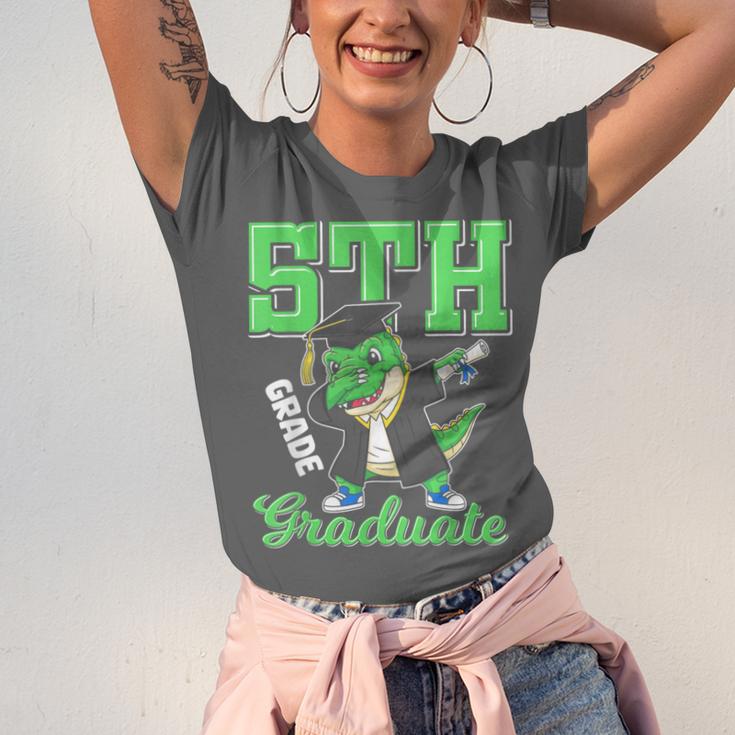 5th Grade Graduate Dinosaur Dab Graduation School Unisex Jersey T-Shirt
