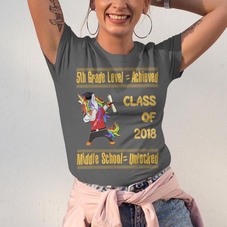 5th Grade Graduation Shirt Dabbing Unicorn Boys Class 2018 Unisex Jersey T-Shirt