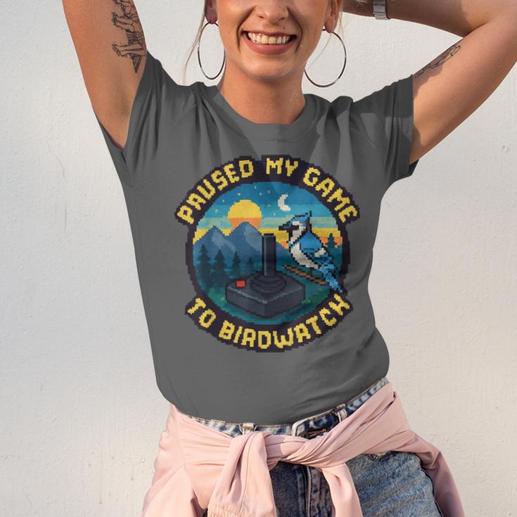 8-Bit Gamer Birder Blue Jay Arcade Nostalgia Nature Unisex Jersey T-Shirt 8-Bit Gamer Birder Blue Jay Arcade Nostalgia Nature Unisex Jersey T-Shirt