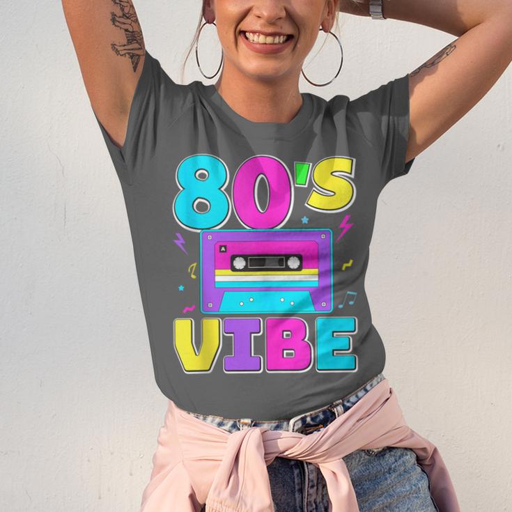 80's Vibe Retro Style Cassette Tape Nostalgia 1980s Party Unisex Jersey T-Shirt