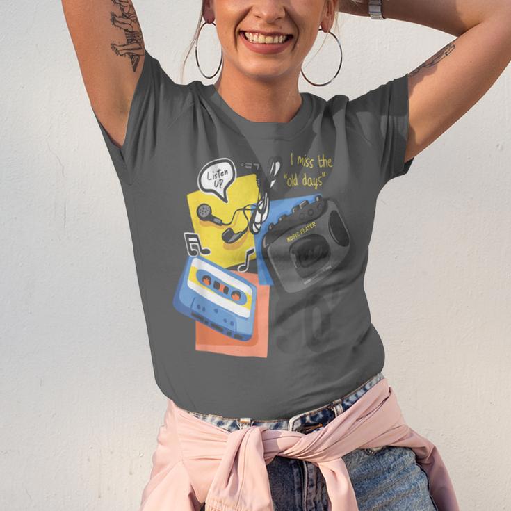 90s Retro Cassette And Walkman Nostalgia Graphic Tee Unisex Jersey T-Shirt