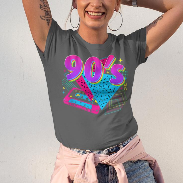 90's Vibe Retro Style Cassette Tape Nostalgia 1990s Party Unisex Jersey T-Shirt