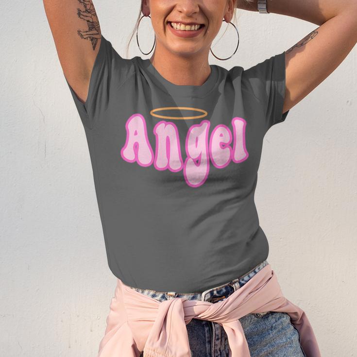Angel Y2k Aesthetic 2000s Millennial Nostalgia Retro Pink Unisex Jersey T-Shirt