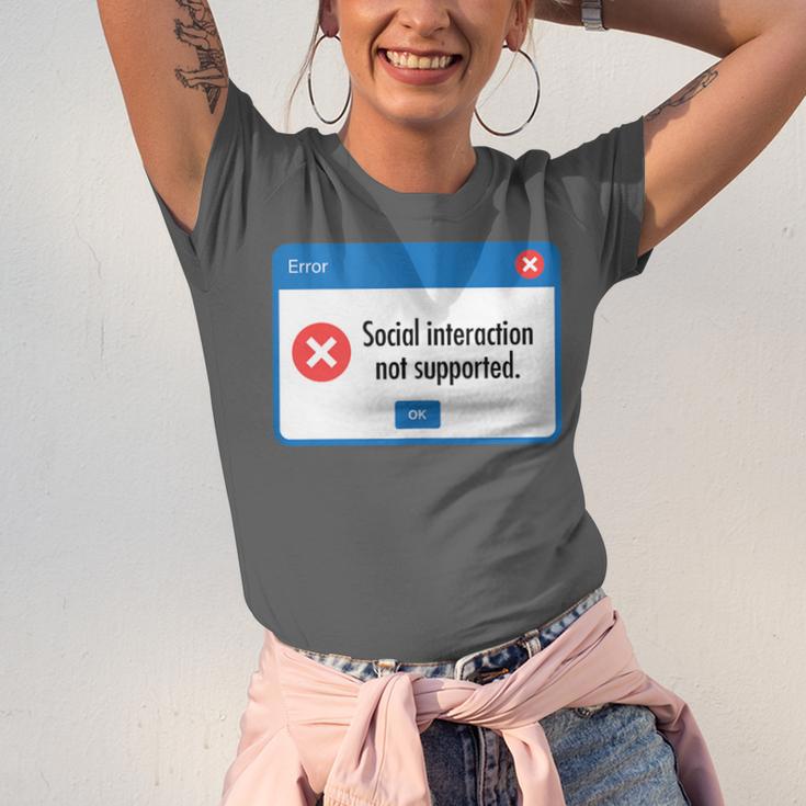 Anti Social Introvert Social Interaction Not Supported Unisex Jersey T-Shirt