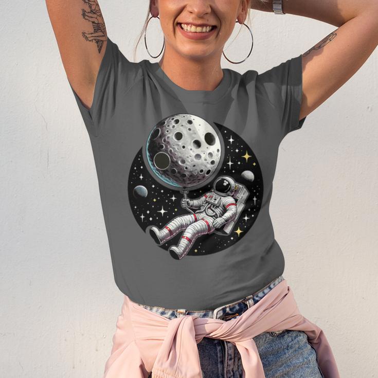 Astronaut Aesthetic Holding Moon Balloon Planets Introvert Unisex Jersey T-Shirt Astronaut Aesthetic Holding Moon Balloon Planets Introvert Unisex Jersey T-Shirt