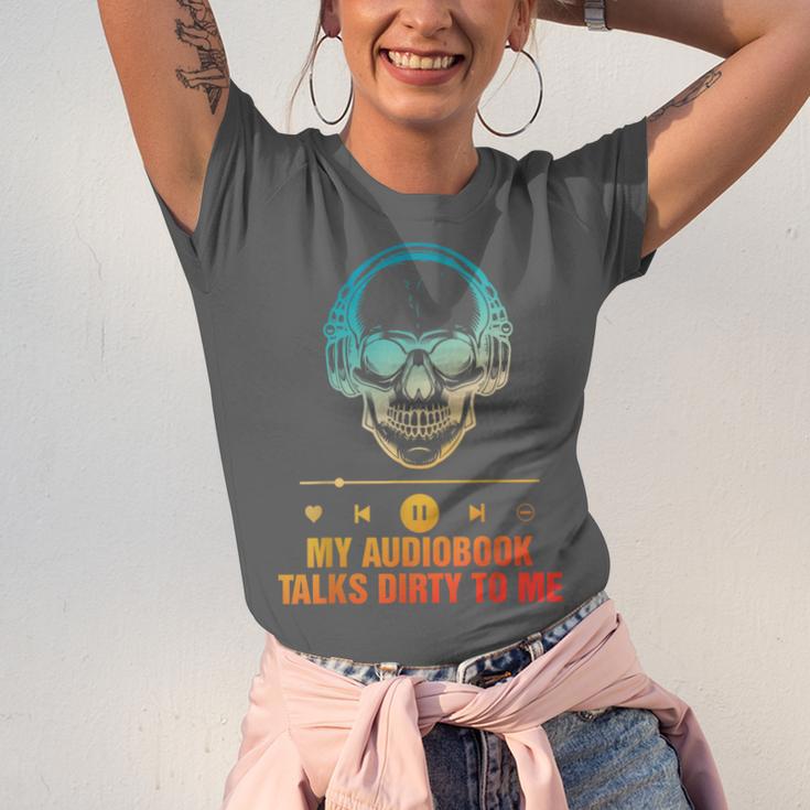 Audiobook Reader Smut Book My Audiobooks Talks Dirty To Me Unisex Jersey T-Shirt Audiobook Reader Smut Book My Audiobooks Talks Dirty To Me Unisex Jersey T-Shirt
