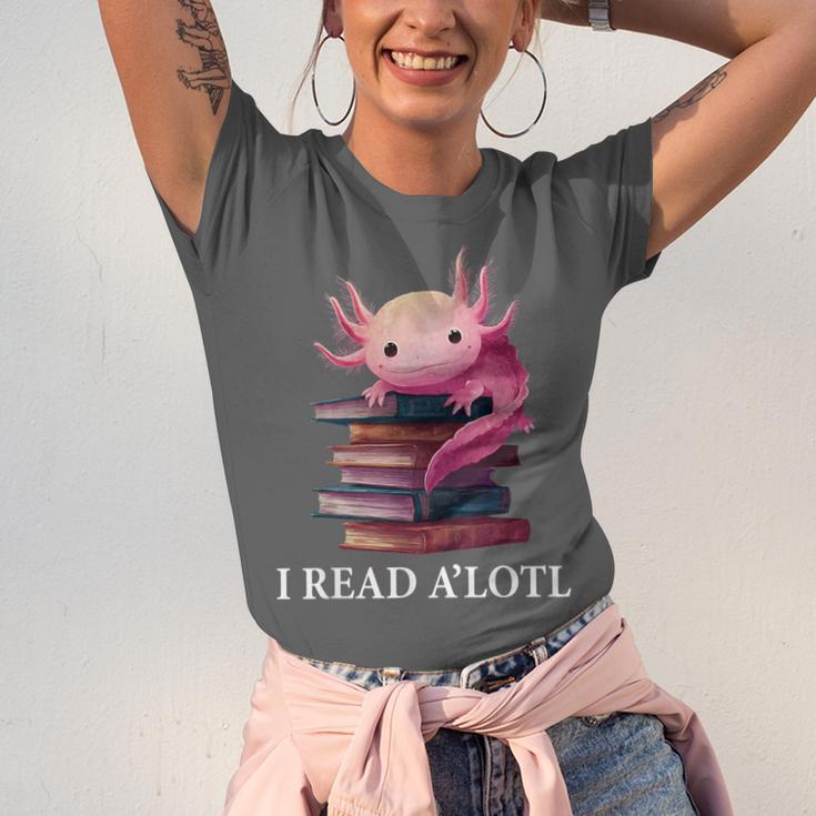 Axolotl Book Lover Librarian Reading Library Readers Unisex Jersey T-Shirt