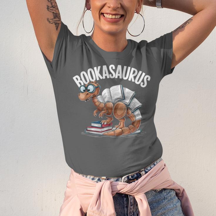 Book Dinosaur T-Rex Bookworm Dino Book Reading Unisex Jersey T-Shirt