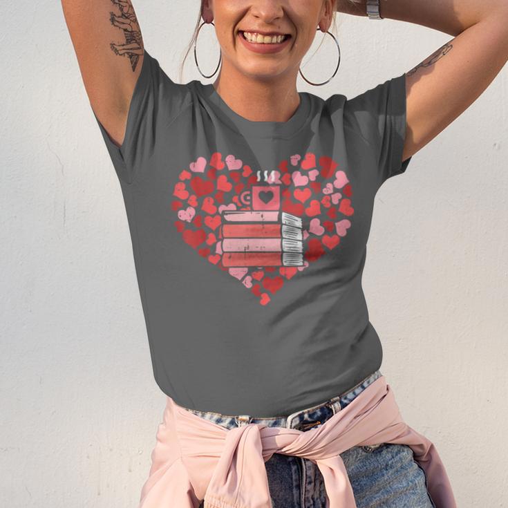 Book Heart Cute Read Book Reading Librarian Across America Unisex Jersey T-Shirt