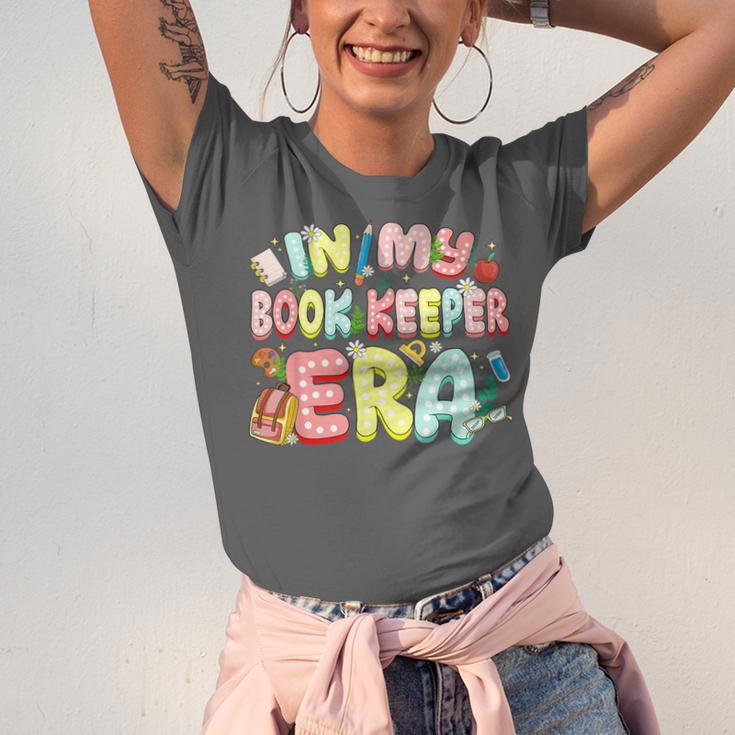 In My Book Keeper Era Librarian School Unisex Jersey T-Shirt
