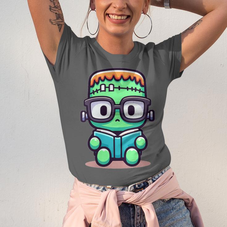 Book Lover Frankenstein's Monster With Reading Glasses Unisex Jersey T-Shirt