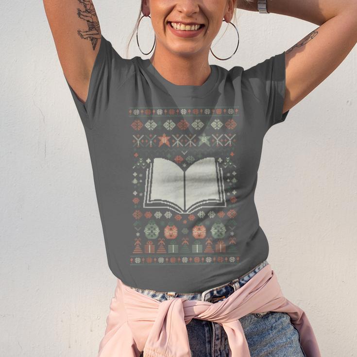 Book Reading Ugly Christmas Unisex Jersey T-Shirt