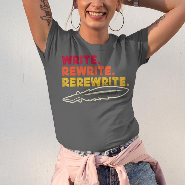 Book Writer Quote Author Journalist Rewrite Novelist Unisex Jersey T-Shirt