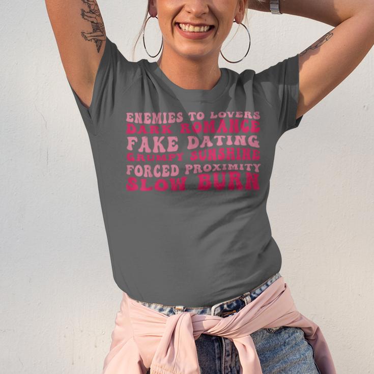 Bookish Romance Tropes Book Club Reader Spicy Book Lover Unisex Jersey T-Shirt Bookish Romance Tropes Book Club Reader Spicy Book Lover Unisex Jersey T-Shirt