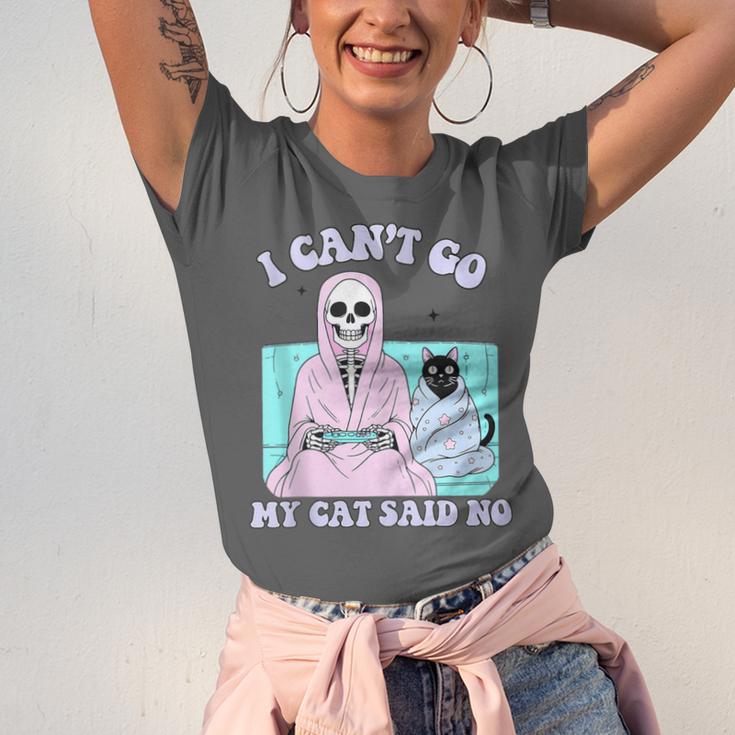 I Can't Go My Cat Said No Introvert Anxiety Cat Lover Unisex Jersey T-Shirt I Can't Go My Cat Said No Introvert Anxiety Cat Lover Unisex Jersey T-Shirt