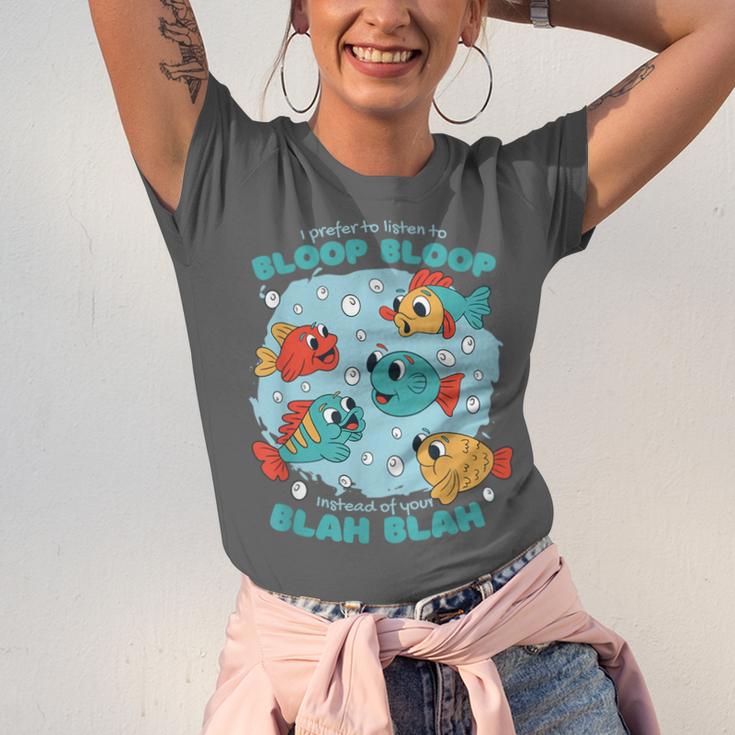 Cartoon Sarcasm Anti-Social Nihilism Introvert Fish Unisex Jersey T-Shirt