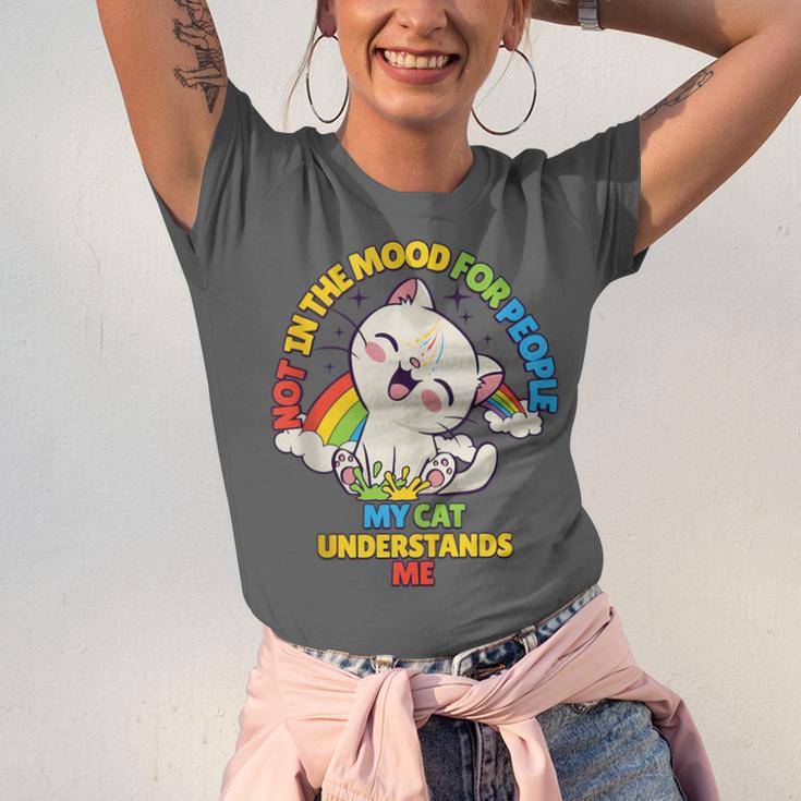 Cat Mom Loves Cats Dad Not In The Mood For People Introvert Unisex Jersey T-Shirt