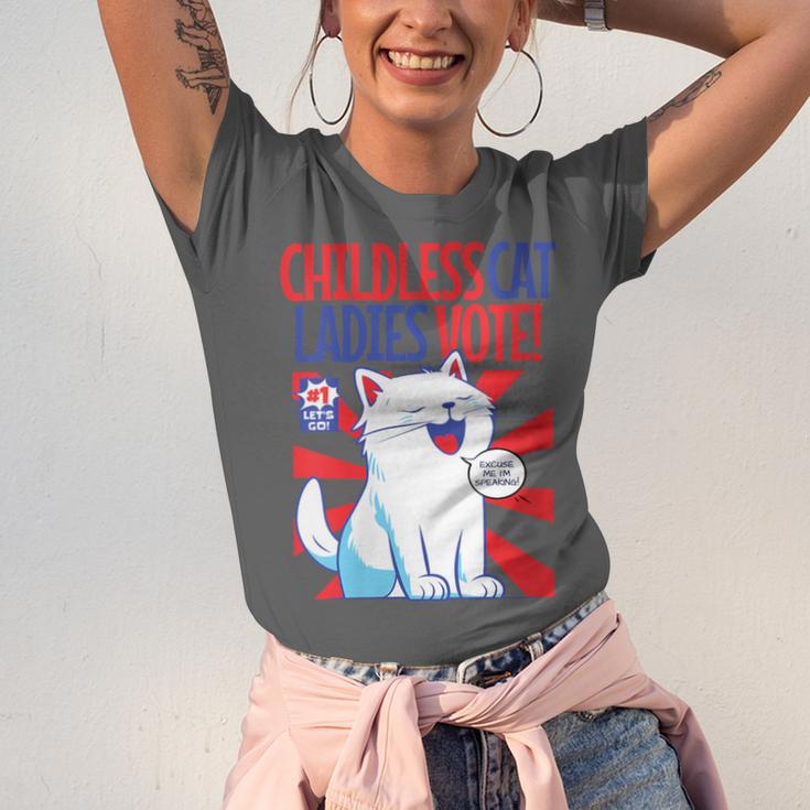 Childless Cat Ladies Vote Kamala Harris Cute Comic Book Cat Unisex Jersey T-Shirt