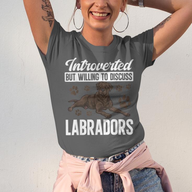 Chocolate Lab Dog Introvert Chocolate Labrador Retriever Unisex Jersey T-Shirt Chocolate Lab Dog Introvert Chocolate Labrador Retriever Unisex Jersey T-Shirt
