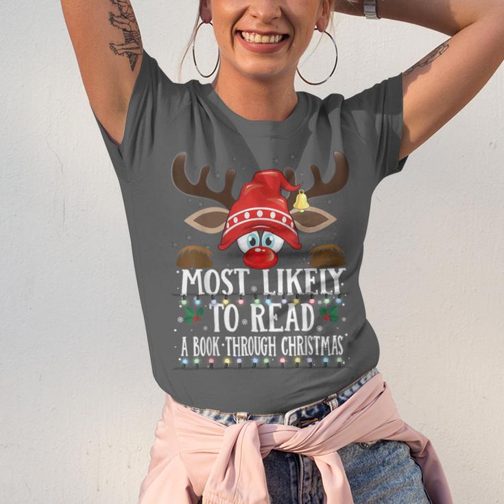 Christmas Matching Most Likely To Read A Book PJS Unisex Jersey T-Shirt
