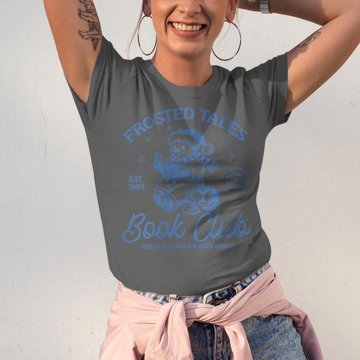 Christmas Snowman Frosted Tales Book Club Unisex Jersey T-Shirt