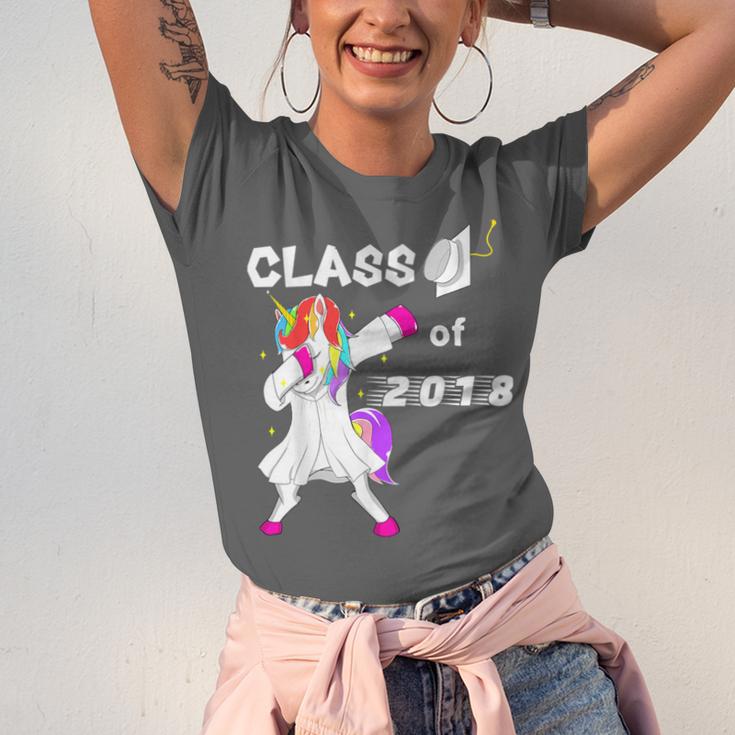 Class Of 2018 Graduation Him Her Unicorn Dabbing Shirt Unisex Jersey T-Shirt