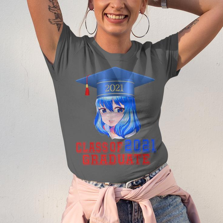 Class Of 2021 Graduate Kawaii Anime Girl School Graduation Unisex Jersey T-Shirt