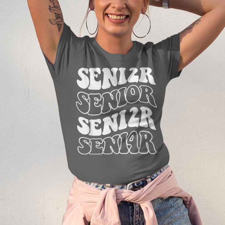 Class Of 2024 High School Senior Graduation Groovy Wave Unisex Jersey T-Shirt