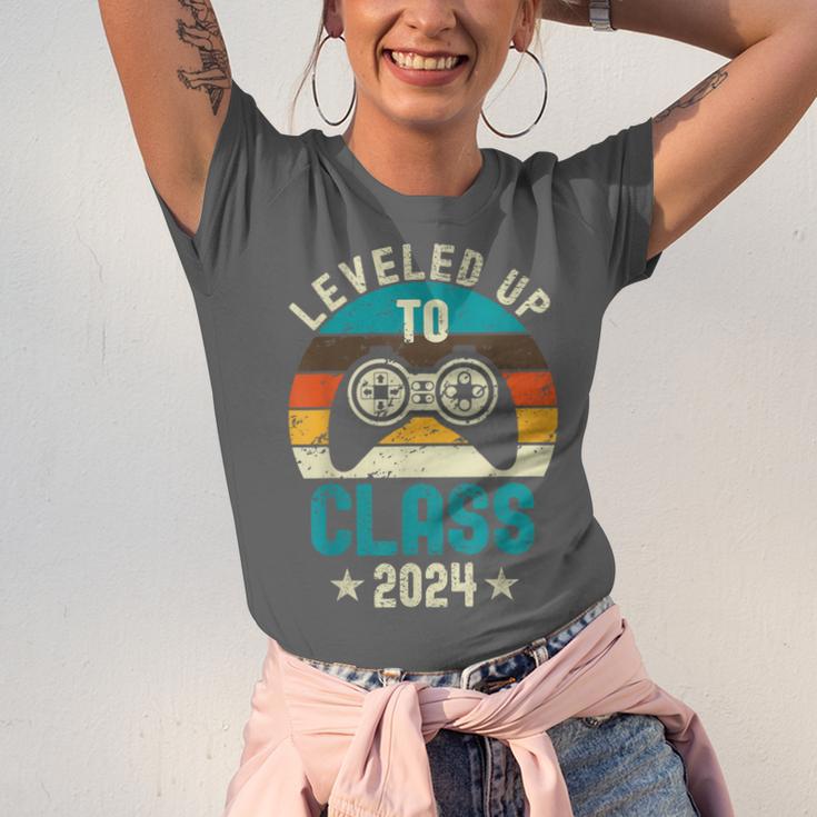 Class Of 2024 Senior Graduation Leveled Up Gamer Class 2024 Unisex Jersey T-Shirt