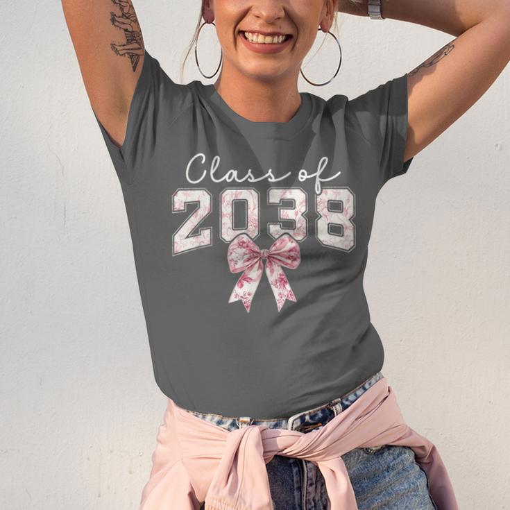 Coquette Bow Preppy Class Of 2038 Girly Girl 2038 Graduation Unisex Jersey T-Shirt