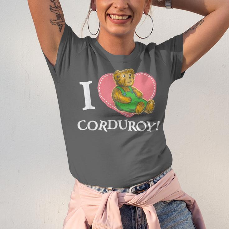 Corduroy I Heart Corduroy Teddy Bear Retro Children's Book Unisex Jersey T-Shirt