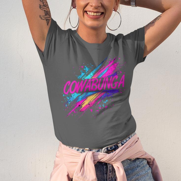 Cowabunga Retro 80s 90s Nostalgia Slang Neon Grunge Art Unisex Jersey T-Shirt