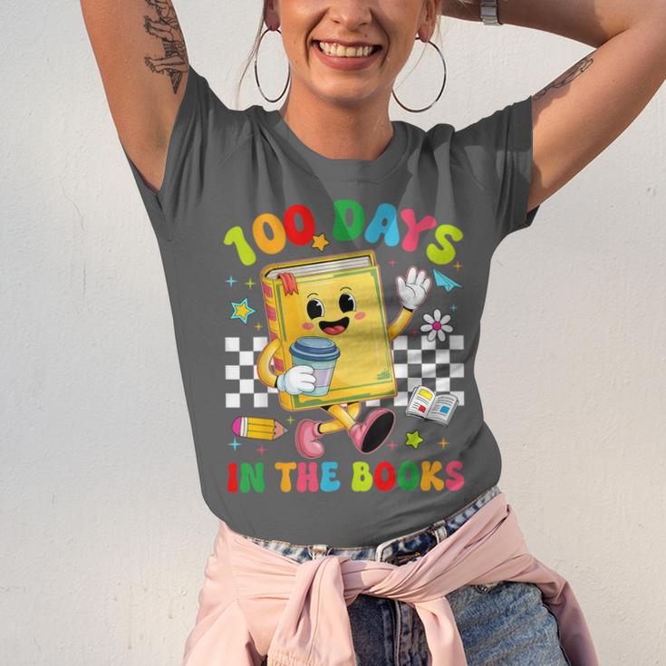 Cute 100 Days In The Books Groovy Boy Girl Teacher Unisex Jersey T-Shirt Cute 100 Days In The Books Groovy Boy Girl Teacher Unisex Jersey T-Shirt