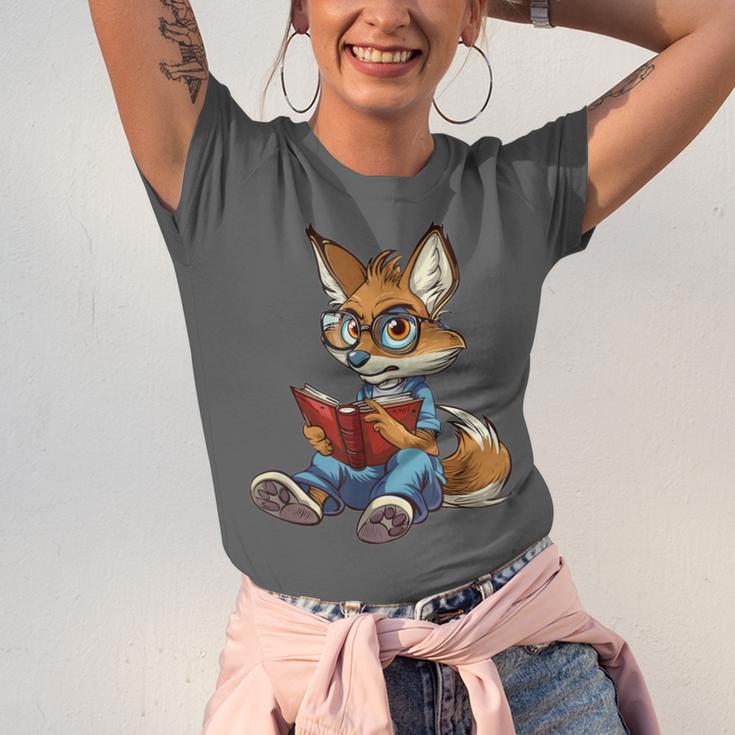 Cute Coyote With Book I Kids Coyote Unisex Jersey T-Shirt