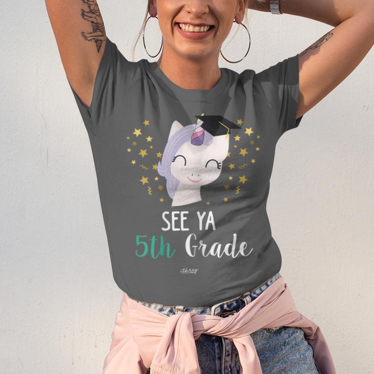 Cute Unicorn See Ya 5th Grade Graduation Shirt Unisex Jersey T-Shirt