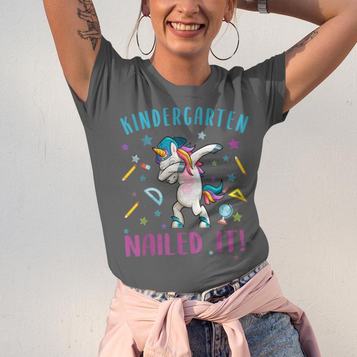 Dabbing Kindergarten Unicorn Graduation Class 2021 Nailed It Unisex Jersey T-Shirt